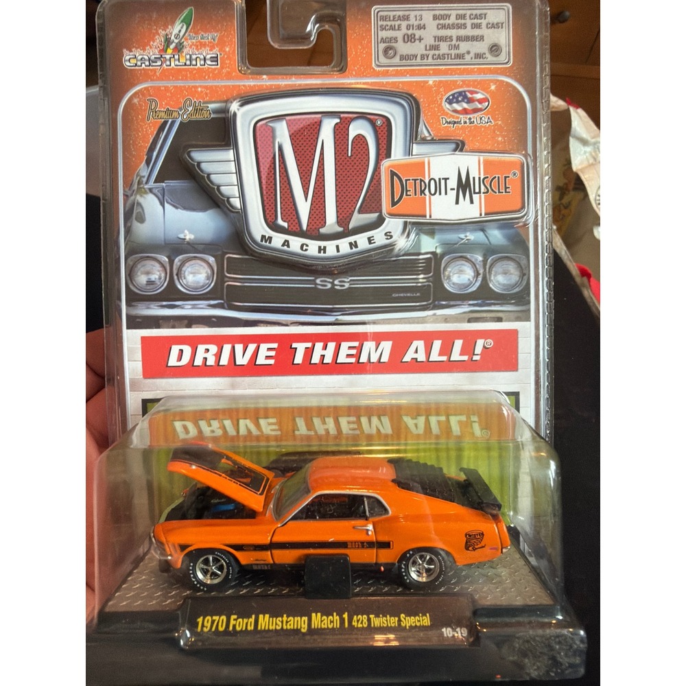 M2 Machines 1970 Ford Mustang Mach 1 428 Twister Special Orange 1:64 Release 13